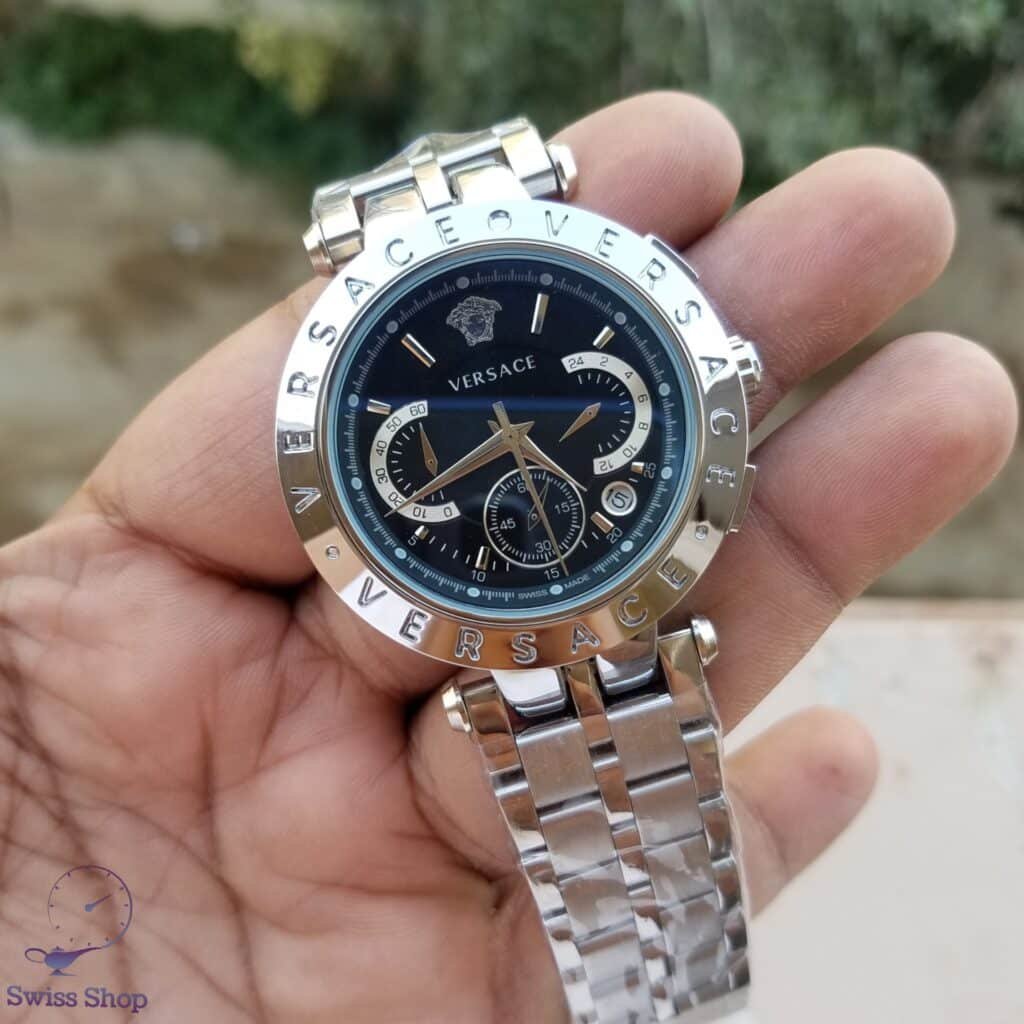 Chronograph Black Dial Silver Chain Swiss Shop