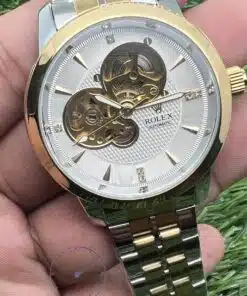 White Dial Skeleton Watch Automatic