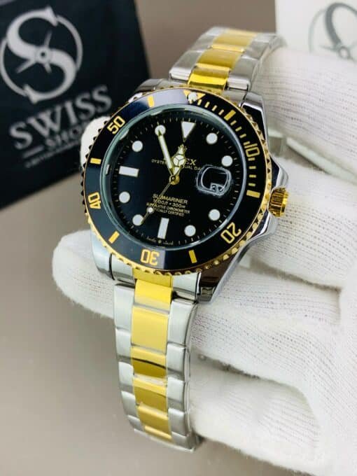 Submariner Black Dial With Silver And Golden Chain
