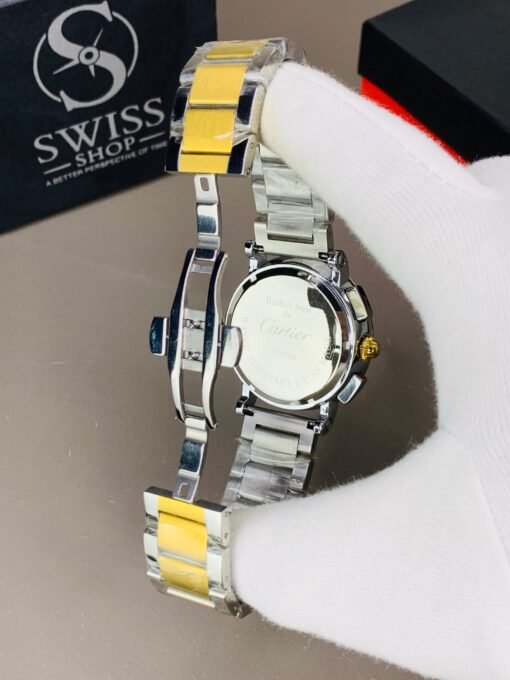 Cartier Black Dial With Golden And Silver Chain ( Chnograph Working ) - Image 3