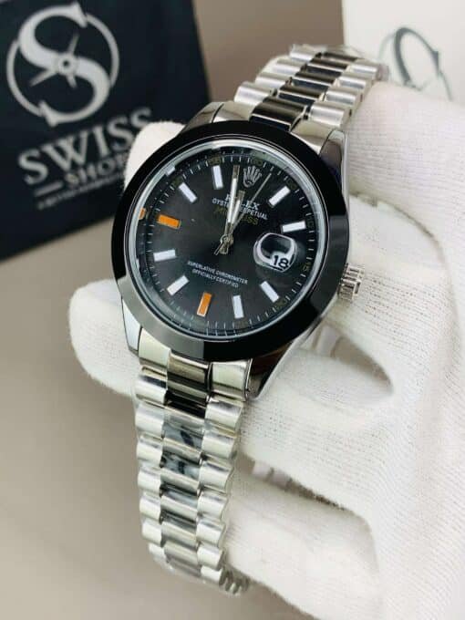 Milgauss Black Dial With Silver And Black chain