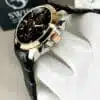 BLACK DIAL ROSE GOLD CASE WITH BLACK STRAP ( CHRONOGRAPH Working ) - Image 3