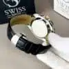 BLACK DIAL ROSE GOLD CASE WITH BLACK STRAP ( CHRONOGRAPH Working ) - Image 5