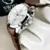 Silver Chrnograph Working With Brown Leather Strap - Image 3