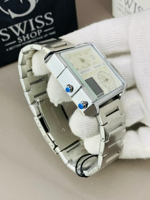 Original Skmei Triple Time Watch Silver Colour - Image 5