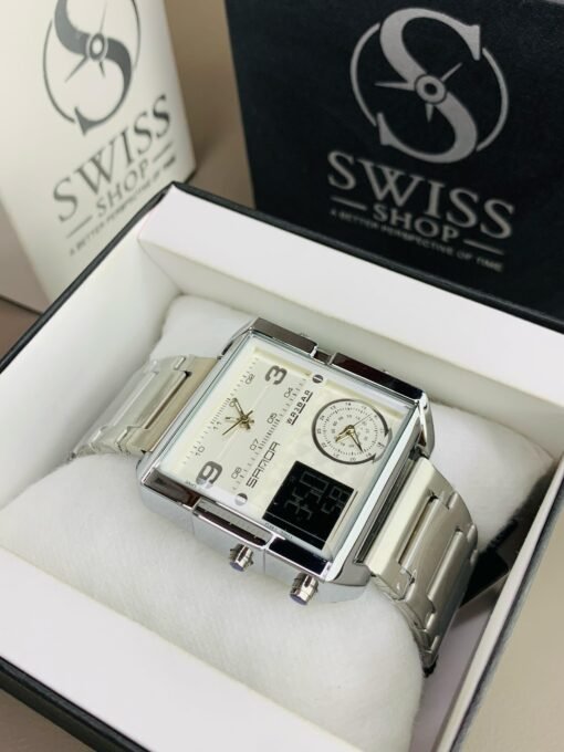 Original Skmei Triple Time Watch Silver Colour - Image 2