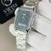 Original Skmei Dual time Silver Colour With Black Dial - Image 3