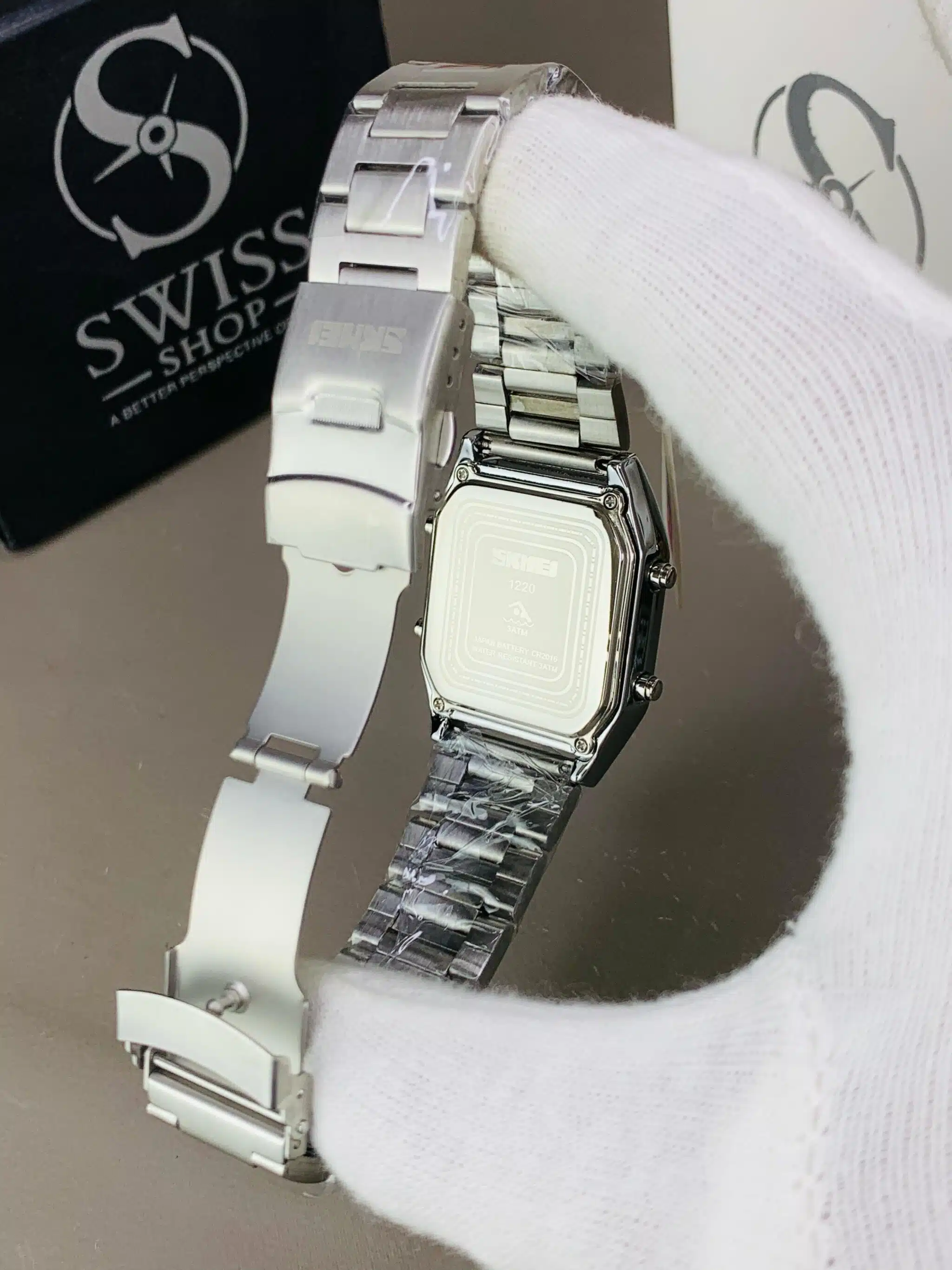 Original Skmei Dual time Silver Colour With Black Dial - Image 5