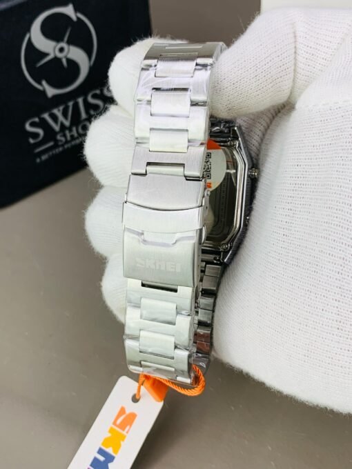Original Skmei Dual time Silver Colour With Black Dial - Image 6