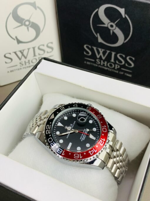 GMT Black Dial Red And Black Case With Silver Chain - Image 2