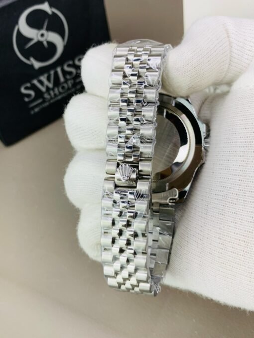 GMT Black Dial Green And Black Case With Silver Chain - Image 4
