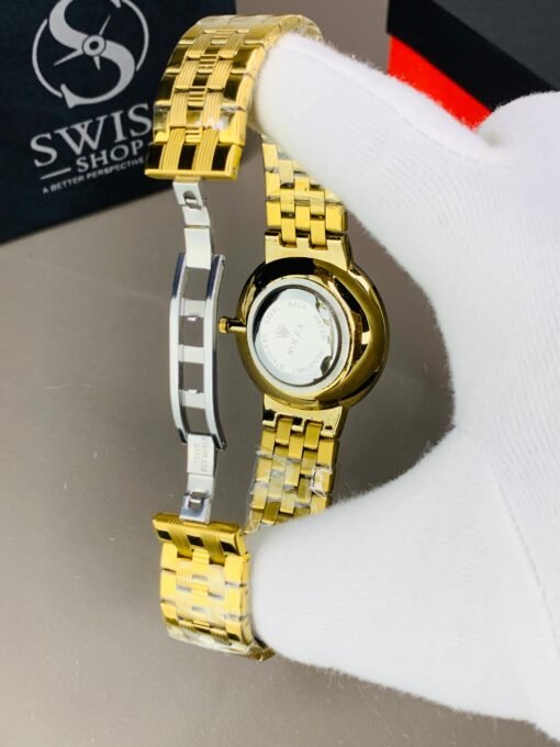 RLX Stones Watch Golden Dial With Golden Chain - Image 3