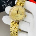RLX Stones Watch Golden Dial With Golden Chain