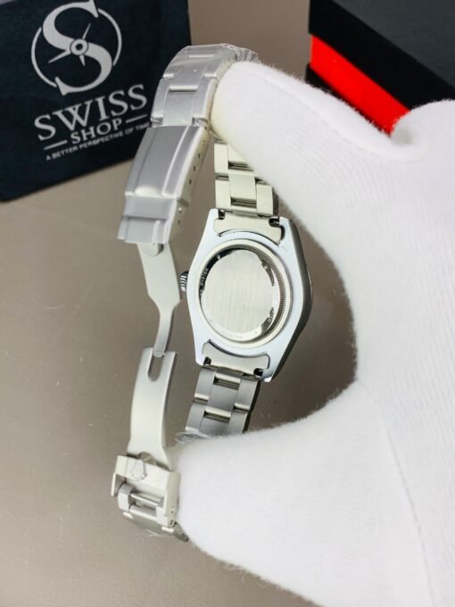 Rolex Oyster Perpetual Labenno Skeleton Edition Black Dial With Silver Chain - Image 5