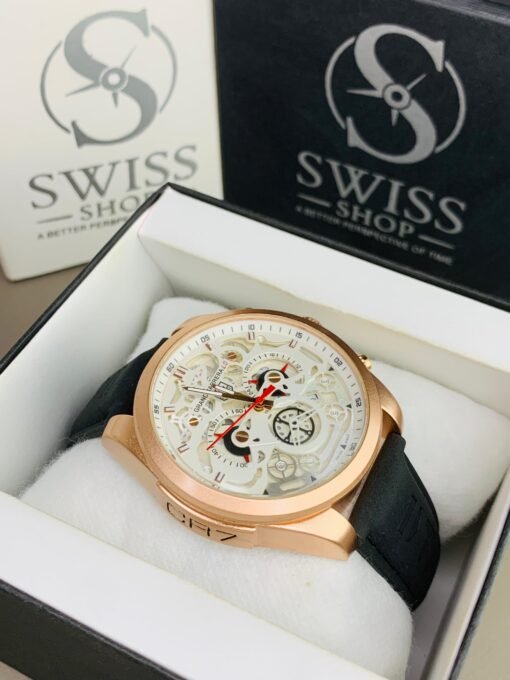 Tag Heuer Grand Carrera LS Skeleton Dial – White Dial Rose Gold Case With Black Strap (Chronograph Working) - Image 2