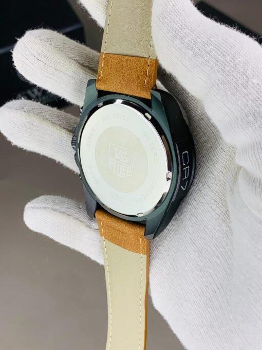 Tag Heuer Carrera Calibre 1887 Chronograph – White Dial Black Case With Brown Strap - Image 5