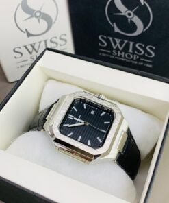 Alternative view of Patek Black Dial With Black Leather Strap