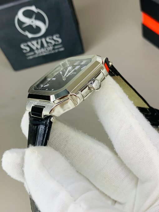 Patek Black Dial With Black Leather Strap - Image 3