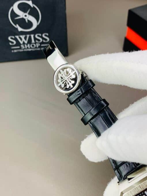 Patek Black Dial With Black Leather Strap - Image 4