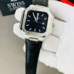 Patek Black Dial With Black Leather Strap