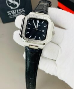 Patek Black Dial With Black Leather Strap