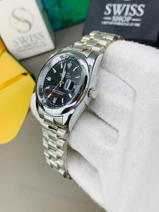 Oyster Perpetual Black Dial Silver Chain. - Image 3