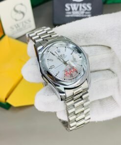 Oyester Perpetual  White Dial Silver Chain
