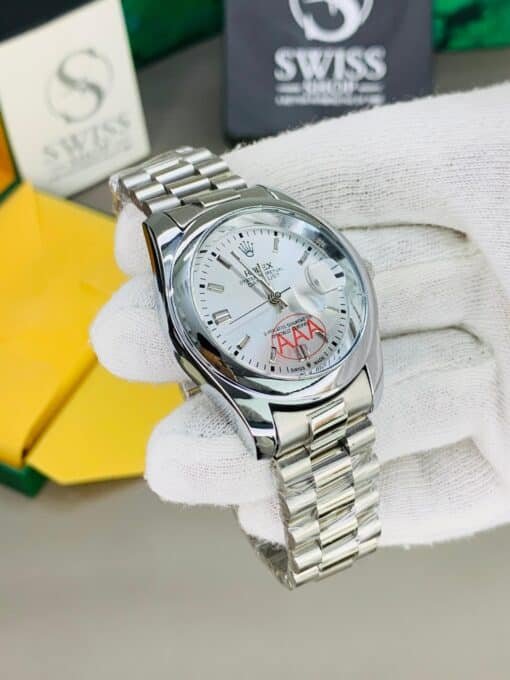 Oyester Perpetual  White Dial Silver Chain