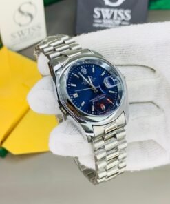 Oyster Perpetual Blue Dial Silver Chain.