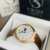 Golden Case  With Brown Leather Strap Chronograph Watch  ( Automatic Movement ) - Image 2