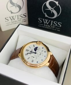 Alternative view of Golden Case  With Brown Leather Strap Chronograph Watch  ( Automatic Movement )