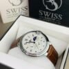 Silver Dial With Brown Leather Strap Chronograph Watch  ( Automatic Movement ) - Image 2